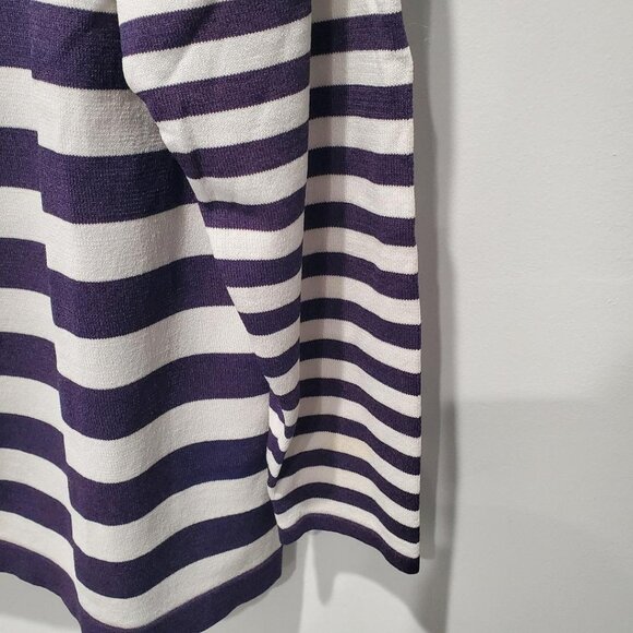 Evelyn & Arthur New Navy & White Wide Striped Stretch Knit Top   Large - Picture 5 of 9